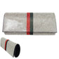 Madeline Love Silver Color Block Bling Evening Clutch Crossbody Bag - Bags & Wallets - desc