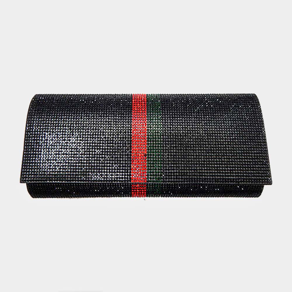 Madeline Love Black Color Block Bling Evening Clutch Crossbody Bag - Bags & Wallets
