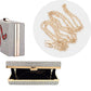 Madeline Love Silver Bling Snake Rectangle Evening Clutch / Crossbody Bag - Bags & Wallets - desc