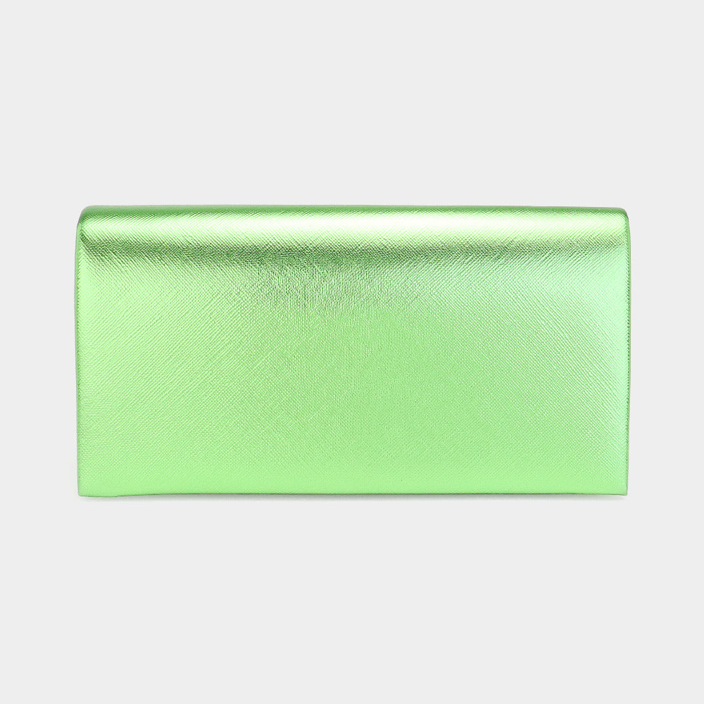 Madeline Love Green Metallic Clutch Bag / Crossbody Bag - Bags & Wallets