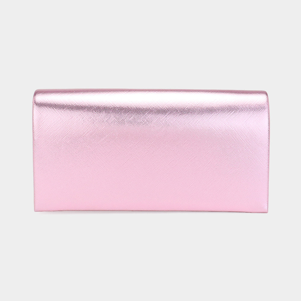Madeline Love Pink Metallic Clutch Bag / Crossbody Bag - Bags & Wallets