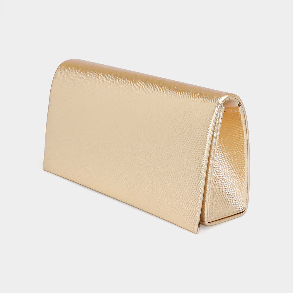 Madeline Love Pink Metallic Clutch Bag / Crossbody Bag - Bags & Wallets - desc