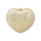 Madeline Love Gold Bling Studded Heart Shaped Evening Clutch Crossbody Bag - Bags & Wallets - desc