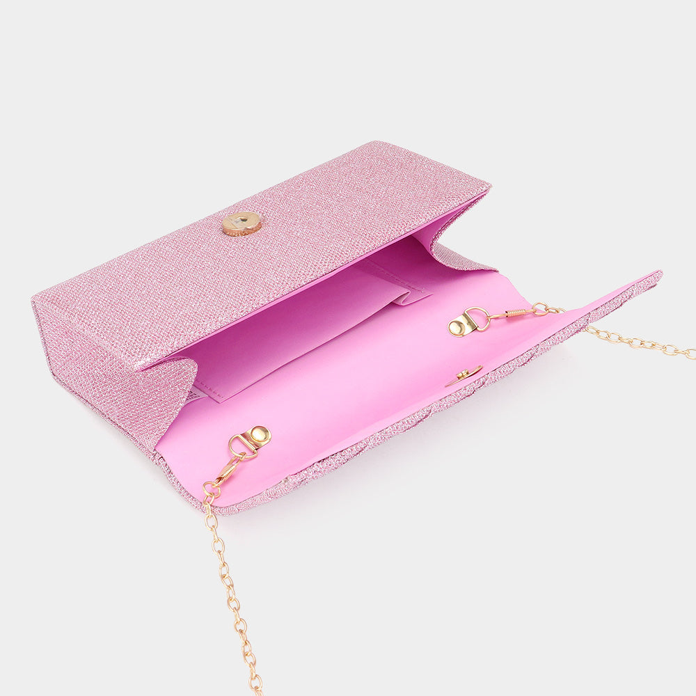 Madeline Love Pink Quilted Sparkly Clutch Bag / Crossbody Bag - Bags & Wallets - extra