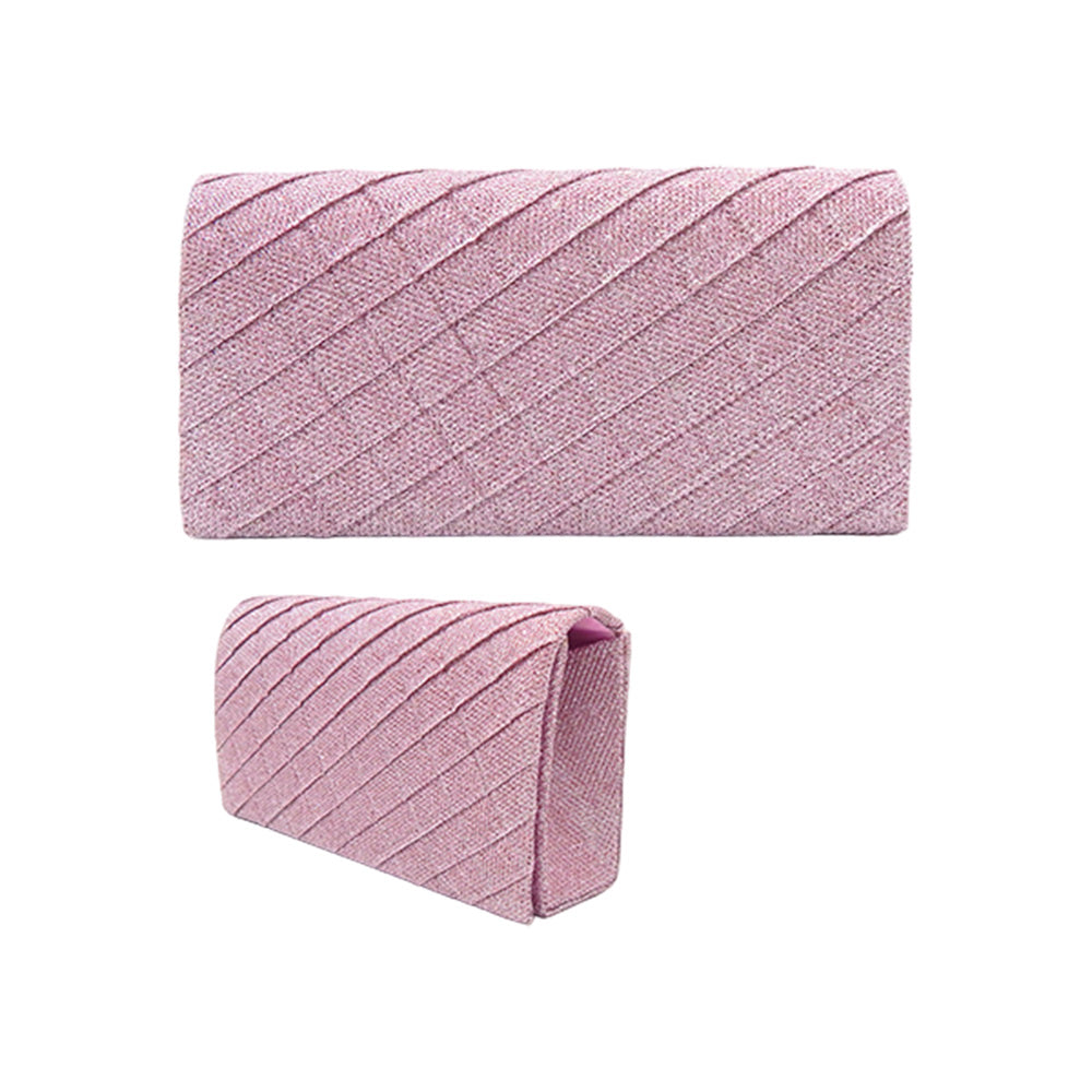 Madeline Love Pink Quilted Sparkly Clutch Bag / Crossbody Bag - Bags & Wallets - extra