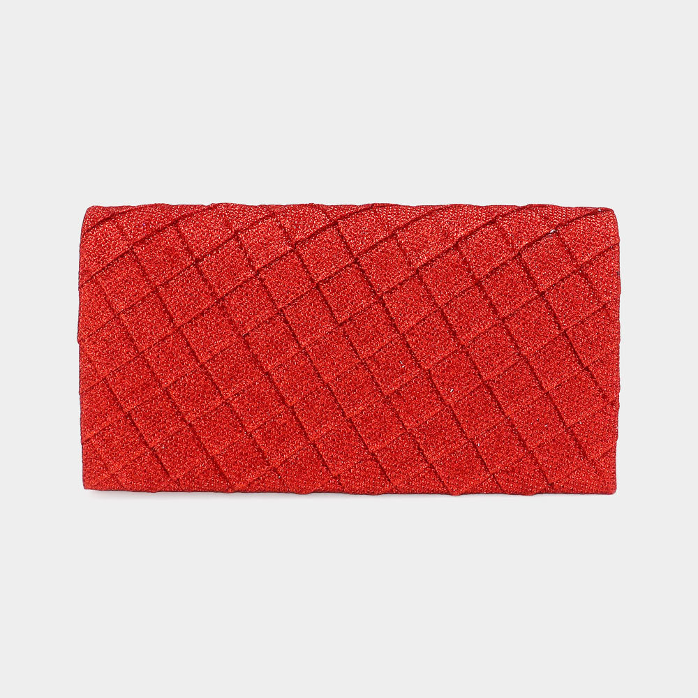 Madeline Love Red Quilted Sparkly Clutch Bag / Crossbody Bag - Bags & Wallets