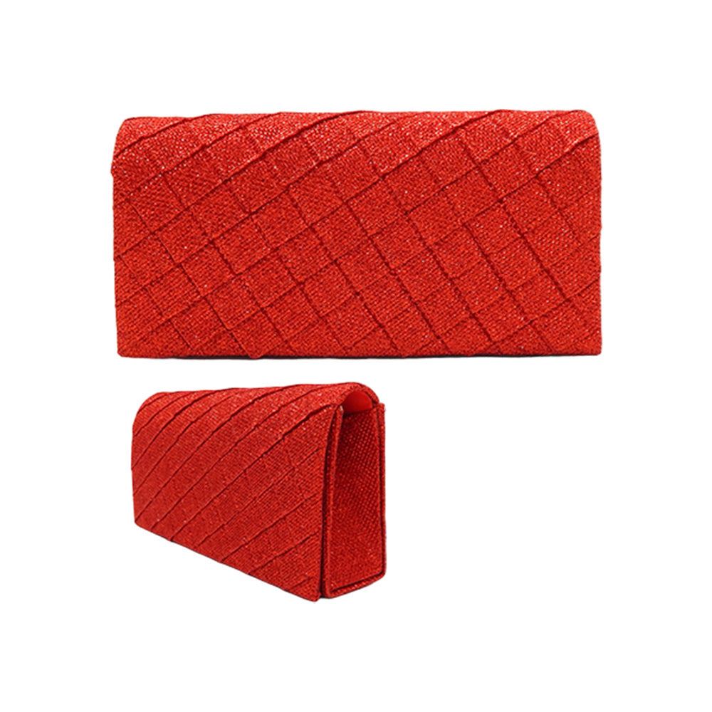 Madeline Love Red Quilted Sparkly Clutch Bag / Crossbody Bag - Bags & Wallets - extra