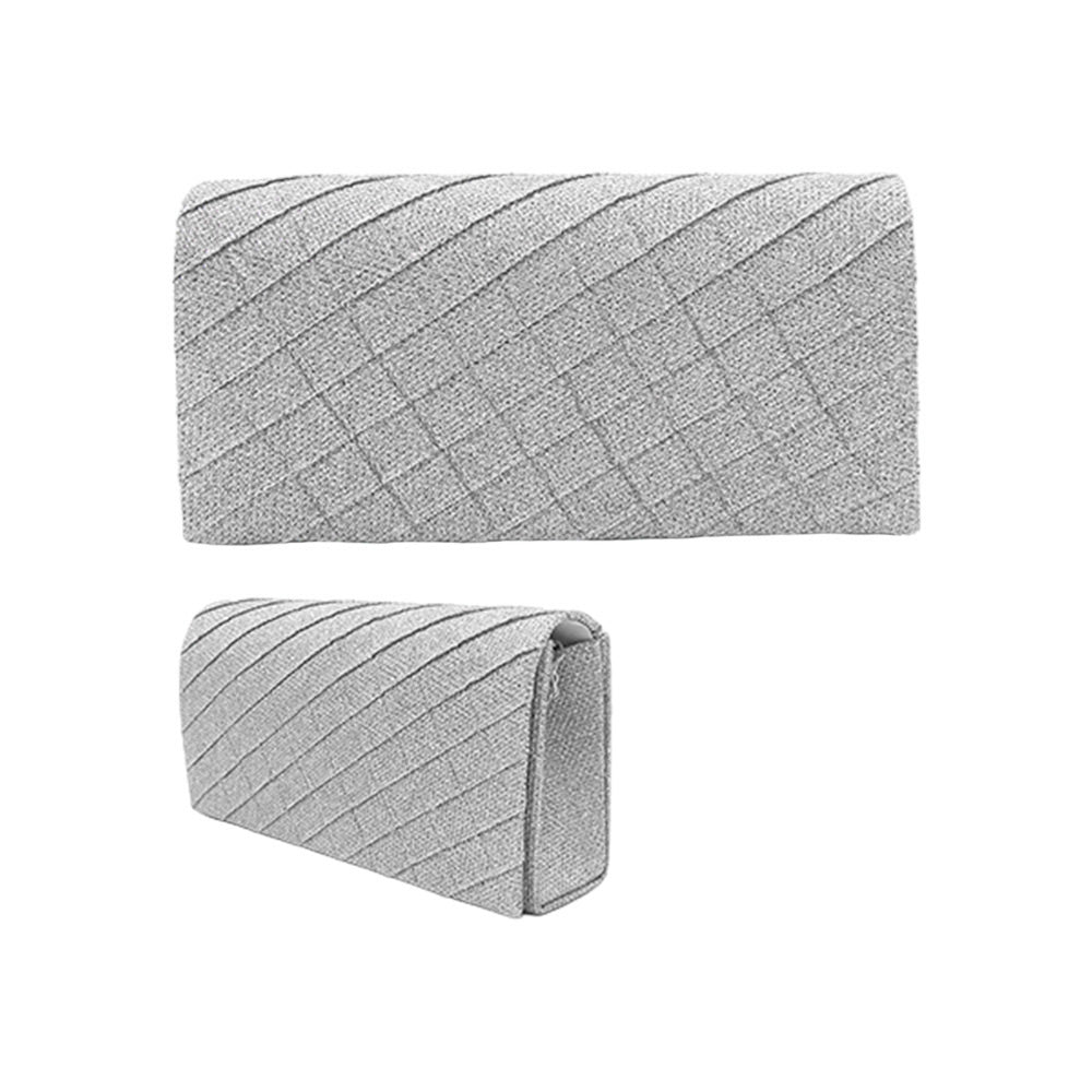 Madeline Love Silver Quilted Sparkly Clutch Bag / Crossbody Bag - Bags & Wallets - extra
