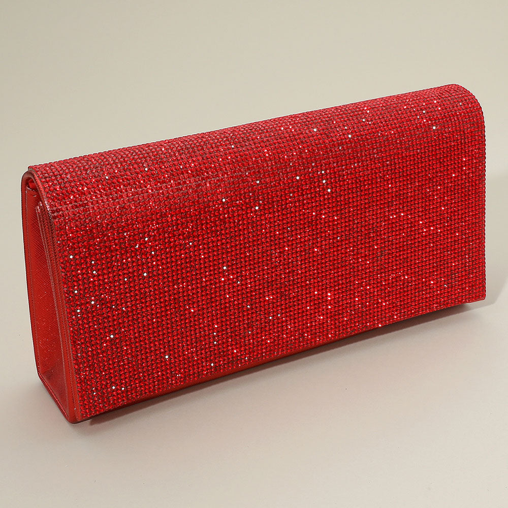 Madeline Love Red Bling Studded Evening Clutch Bag / Crossbody Bag - Bags & Wallets