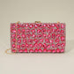 Madeline Love Pink Faceted Stone Embellished Evening Clutch Bag - Bags & Wallets