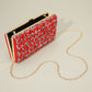 Madeline Love Sapphire Faceted Stone Embellished Evening Clutch Bag - Bags & Wallets - extra
