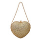 Madeline Love Gold Rhinestone Studded Heart Shaped Evening Clutch Crossbody Bag - Bags & Wallets - desc