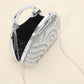 Madeline Love Silver Pearl Rhinestone Embellished Evening Clutch Crossbody Bag - Bags & Wallets - extra