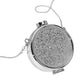 Madeline Love Silver Bling Studded Round Compact Clutch Evening Bag / Crossbody Bag - Bags & Wallets - desc