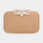 Madeline Love Peach Stone Embellished Evening Tote / Clutch / Crossbody Bag - Bags & Wallets