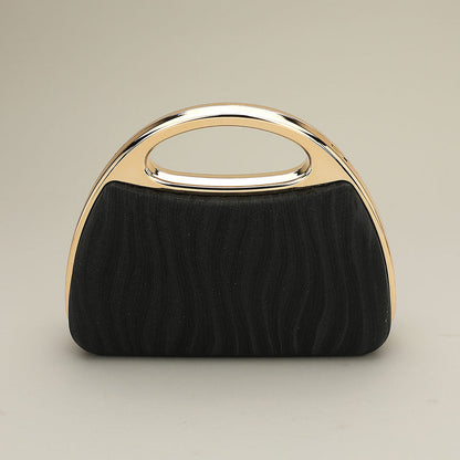 Madeline Love Black Shimmering Structured Evening Clutch Crossbody Bag - Bags & Wallets