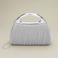 Madeline Love Silver Shimmering Structured Evening Clutch Crossbody Bag - Bags & Wallets