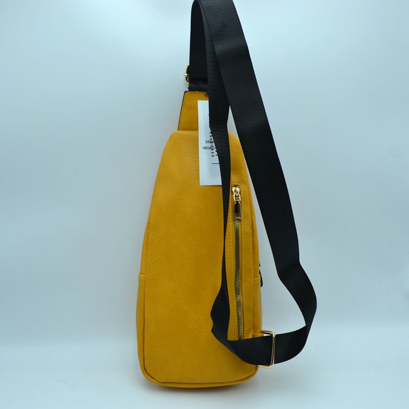 Multi-Zipper Crossbody Sling Bag with Adjustable Strap - Sling Bag