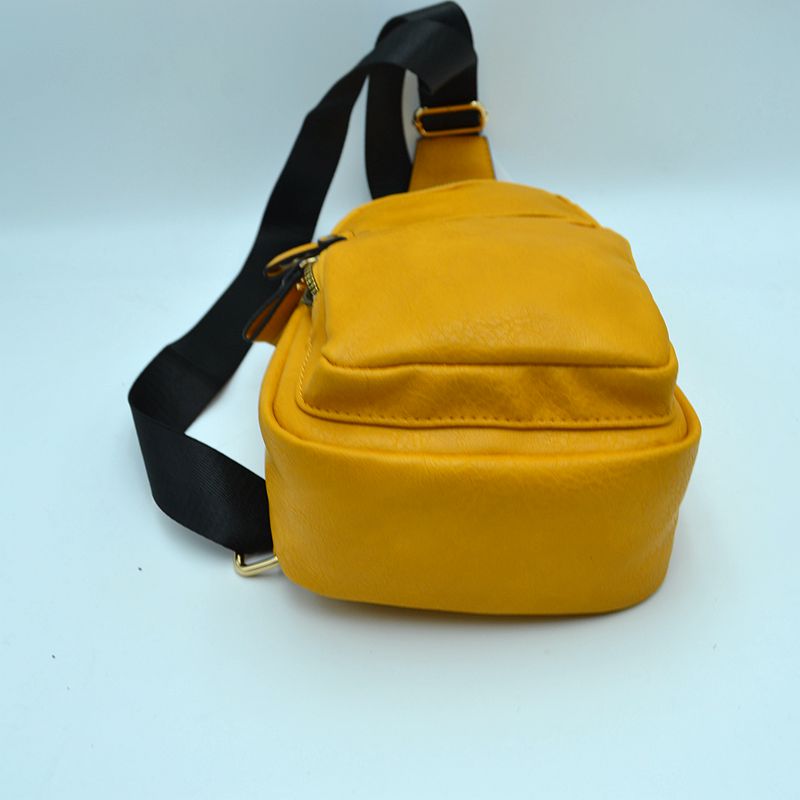 Multi-Zipper Crossbody Sling Bag with Adjustable Strap - Sling Bag