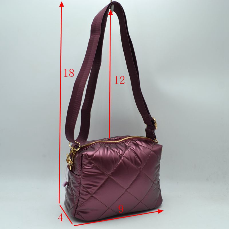 Quilted Puffer Crossbody Bag Shoulder Purse with Adjustable Strap - Crossbody Bags
