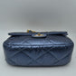 Quilted Metallic Puffer Shoulder Bag with Woven Chain Strap - Wine - Shoulder Bag