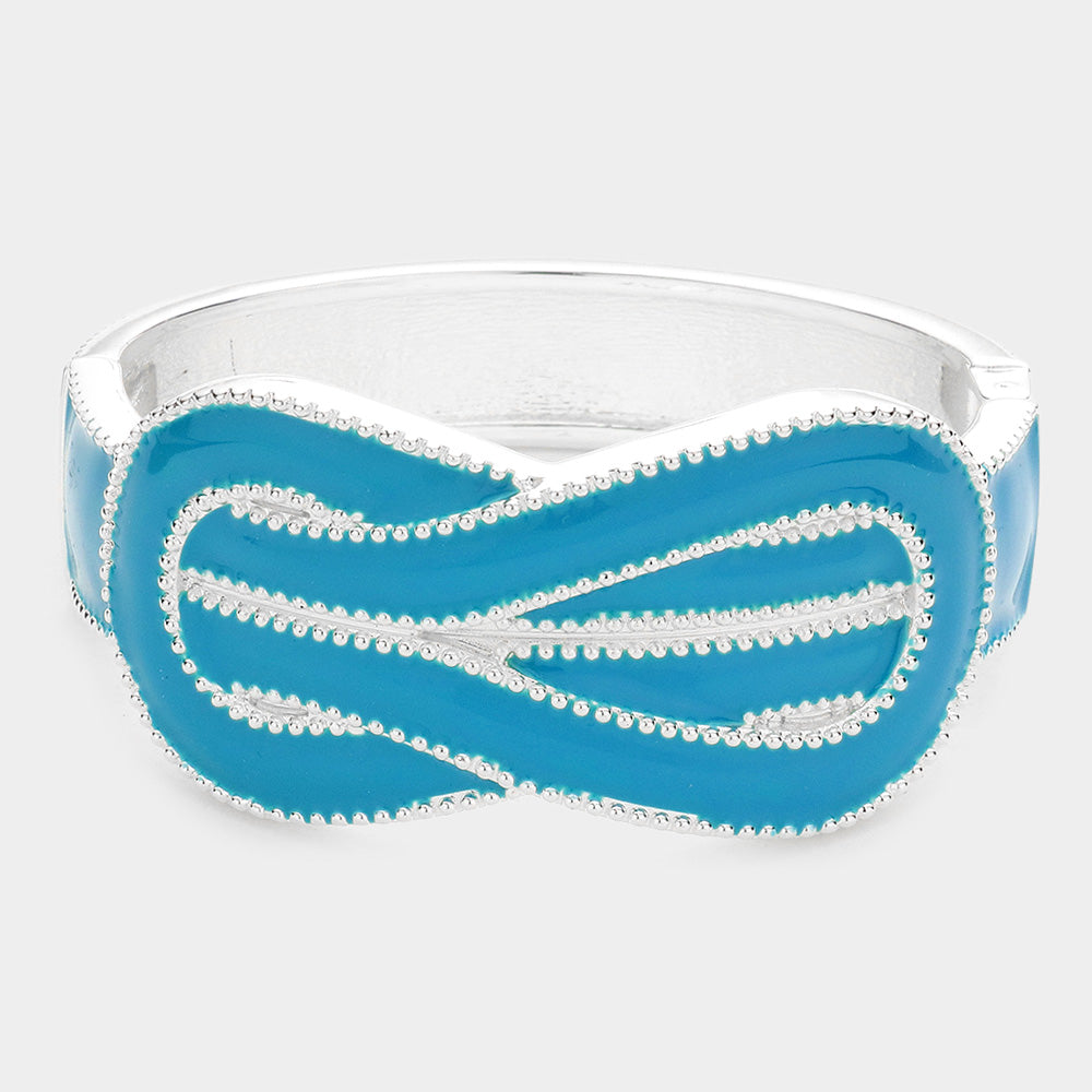 Madeline Love Blue Hinged Enamel bracelet - Bracelets