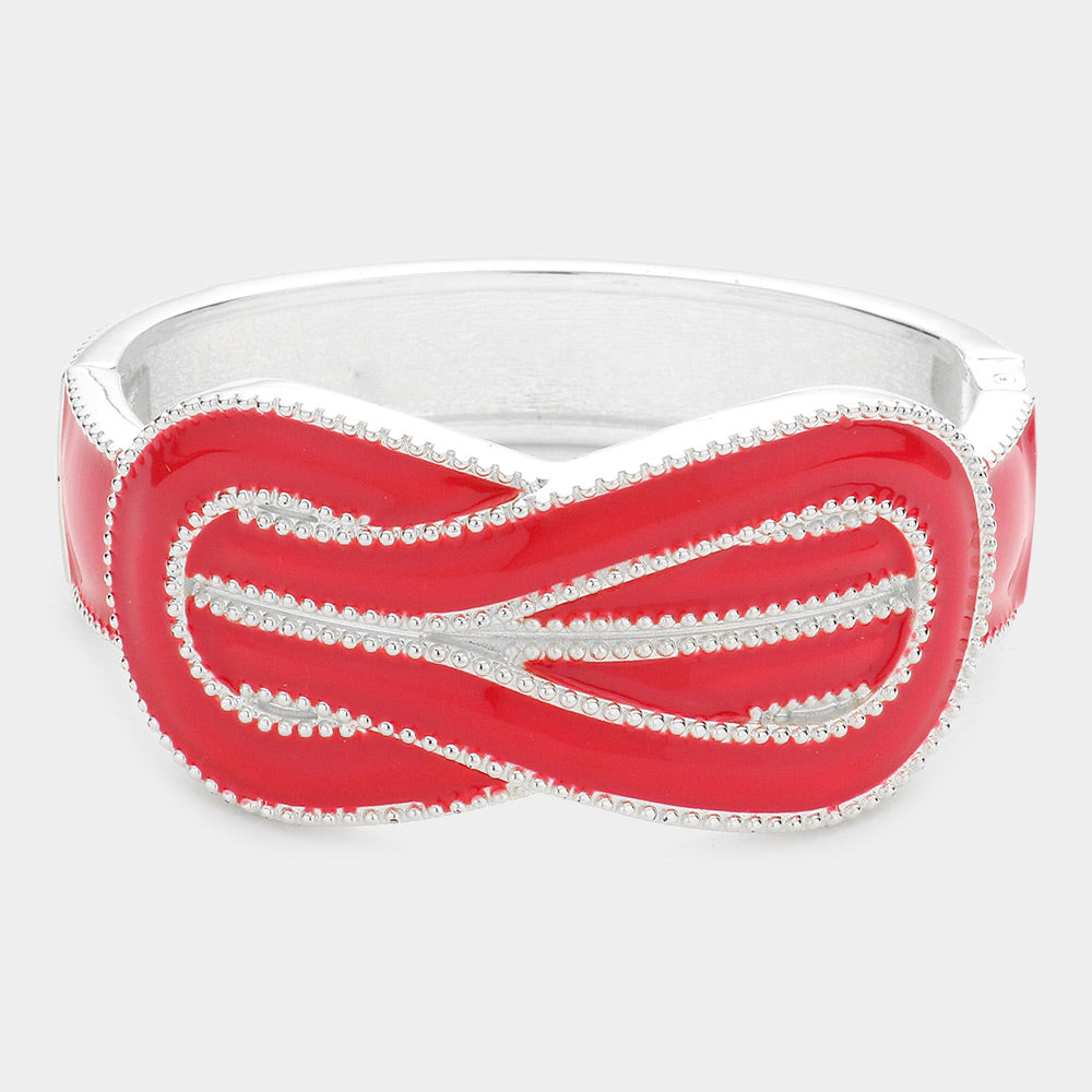 Madeline Love Coral Hinged Enamel bracelet - Bracelets