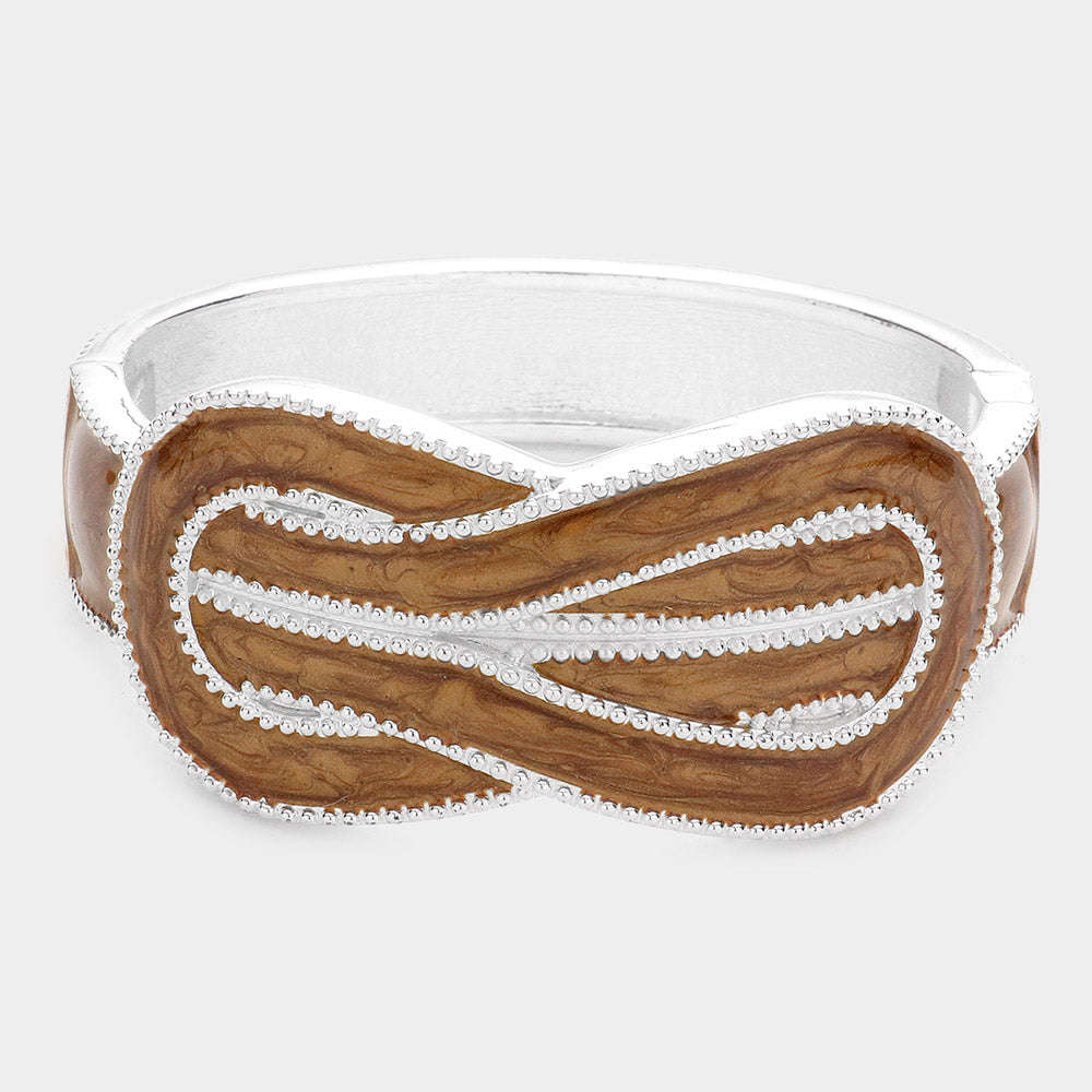 Madeline Love Dark Brown Hinged Enamel bracelet - Bracelets