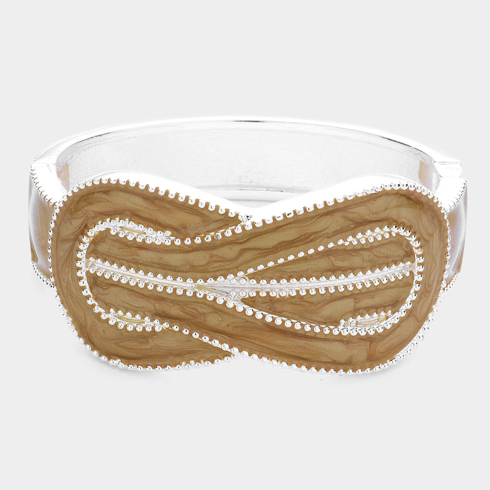 Madeline Love Brown Hinged Enamel bracelet - Bracelets