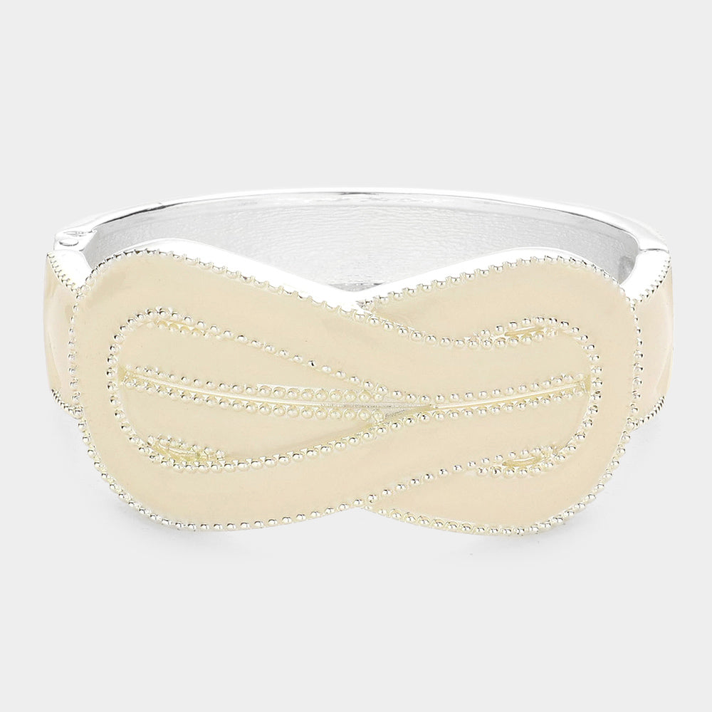 Madeline Love White Hinged Enamel bracelet - Bracelets