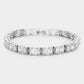Madeline Love Silver Baguette Round CZ Stone Accented Evening Bracelet - Bracelets