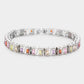Madeline Love Multi, Silver Baguette Round CZ Stone Accented Evening Bracelet - Bracelets