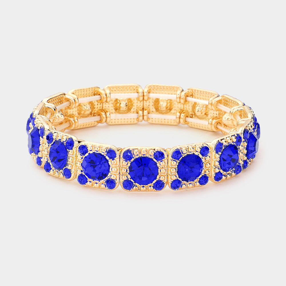 Madeline Love Sapphire Stone Embellished Evening Bracelet - Bracelets