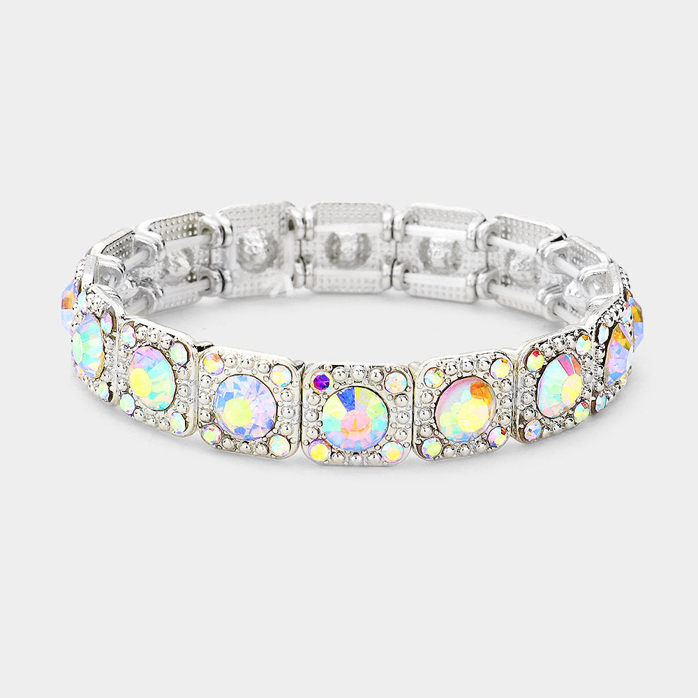 Madeline Love AB, Silver Stone Embellished Evening Bracelet