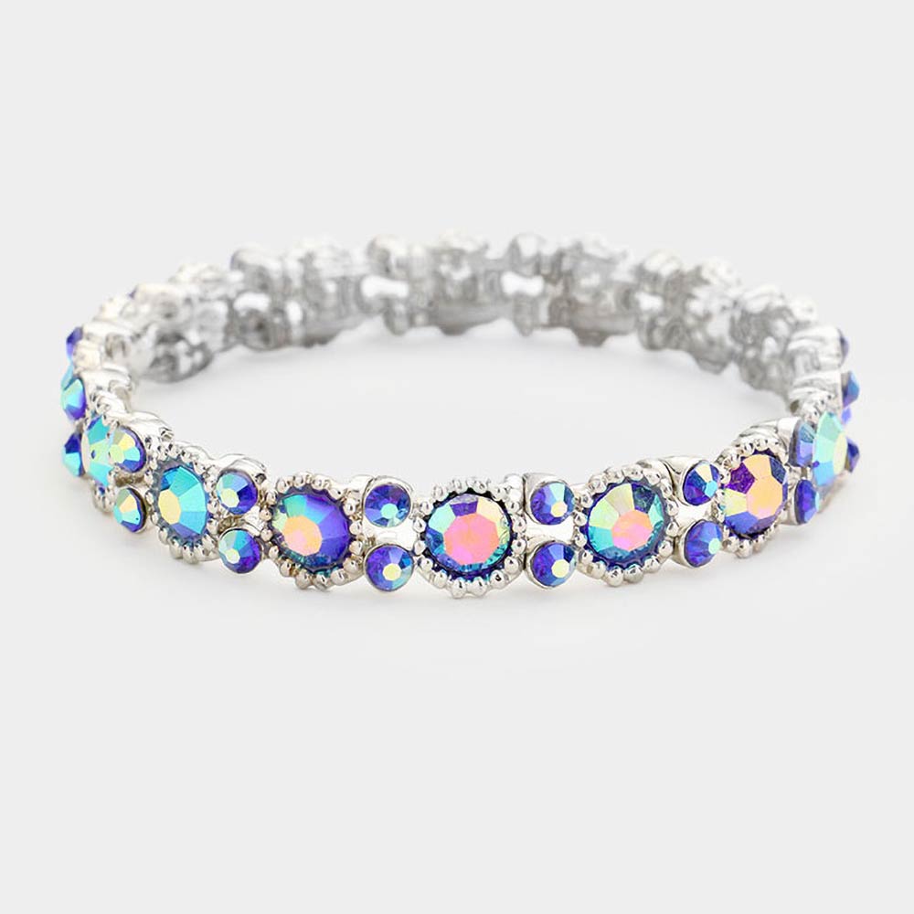Madeline Love AB, Blue Bubbly Crystal Round Evening Bracelet