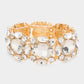 Madeline Love Gold Oval Stone Accented Stretch Evening Bracelet - Bracelets