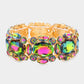 Madeline Love Vitrail Medium Oval Stone Accented Stretch Evening Bracelet - Bracelets