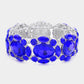 Madeline Love Sapphire, Silver Oval Stone Accented Stretch Evening Bracelet - Bracelets
