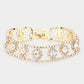 Madeline Love AB, Gold Crystal Rhinestone Evening Bracelet