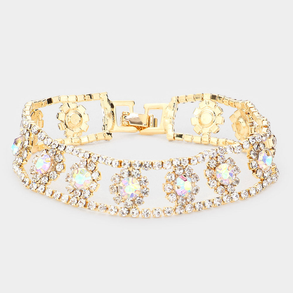 Madeline Love Gold Crystal Rhinestone Evening Bracelet