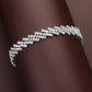 Madeline Love Clear, Silver Rhinestone Paved Chain Evening Bracelet - Bracelets