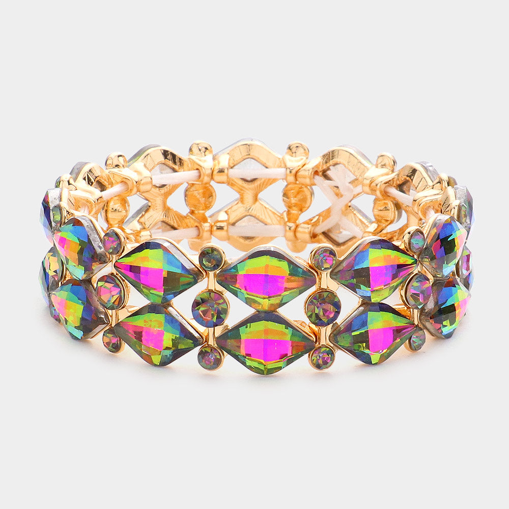 Madeline Love Vitrail Medium Stone Cluster Evening Stretch Bracelet - Bracelets