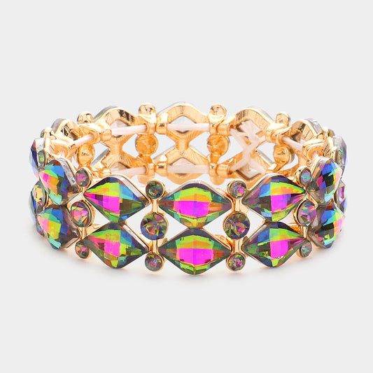 Madeline Love Vitrail Medium Stone Cluster Evening Stretch Bracelet - Bracelets
