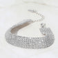 Madeline Love Silver 6Rows Rhinestone Pave Evening Bracelet