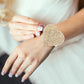 Rhinestone Pave Heart Adjustable Evening Bracelet