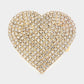 Rhinestone Pave Heart Adjustable Evening Bracelet