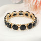 Madeline Love Black Round Stone Cluster Beaded Stretch Evening Bracelet - Bracelets