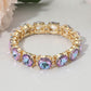Madeline Love AB, Lavender Round Stone Cluster Beaded Stretch Evening Bracelet - Bracelets