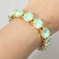 Madeline Love AB, Mint Round Stone Cluster Beaded Stretch Evening Bracelet - Bracelets