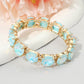 Madeline Love Blue, Opal Round Stone Cluster Beaded Stretch Evening Bracelet - Bracelets